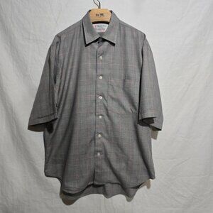 Turnbull & Asser London Made in England Sea Island Cotton SS BF Shirt Glen Plaid